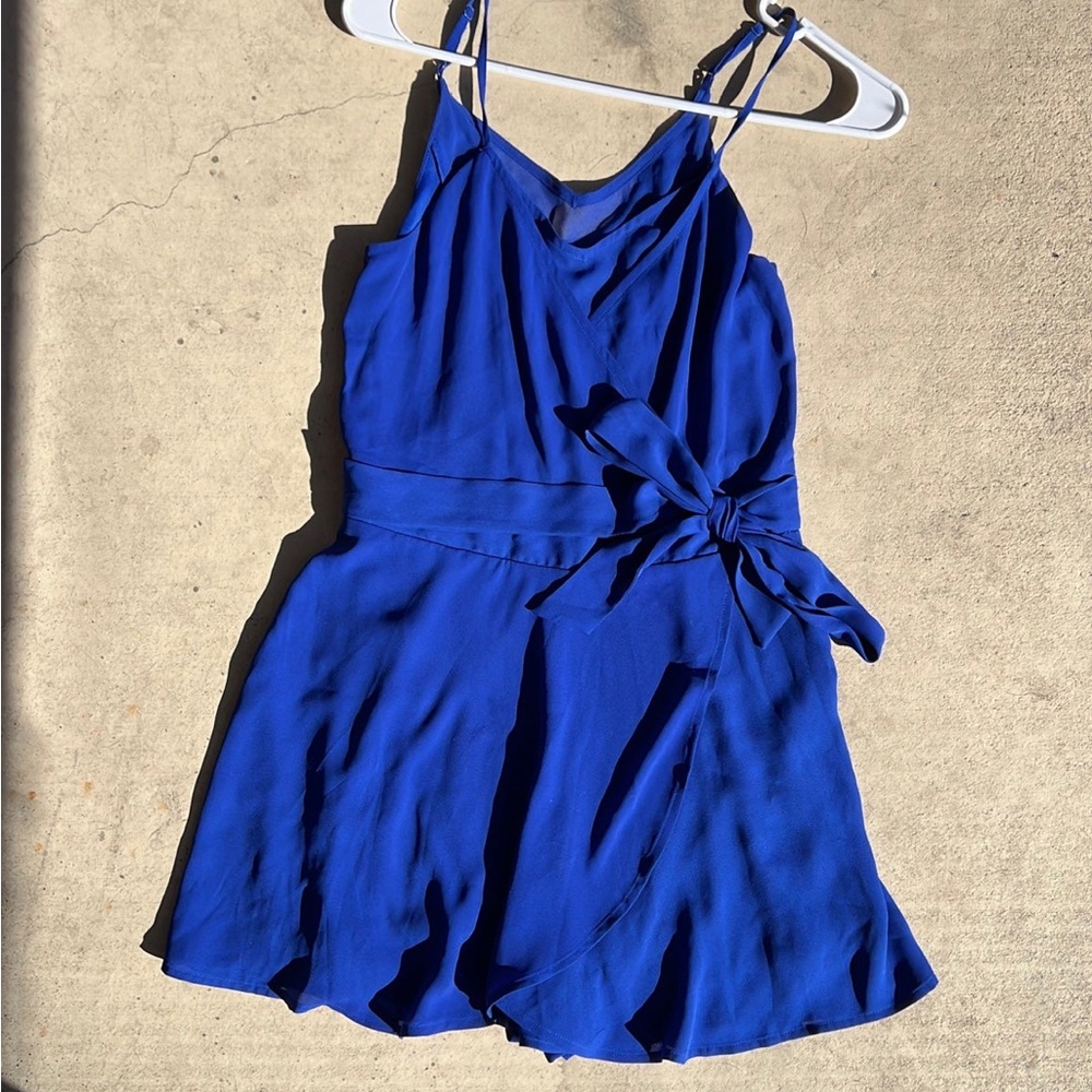 Royal blue romper dress - Express